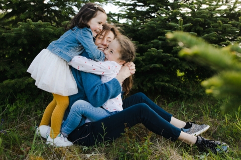 Burgundy-Franche-Comte lifestyle image showing how to hug mom tight