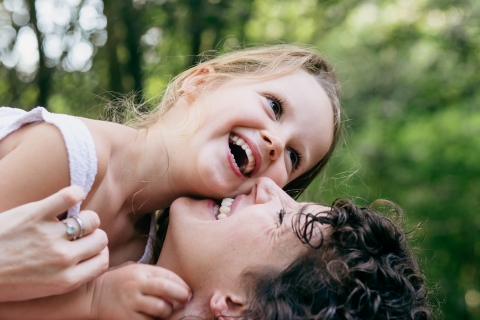 Creative France lifestyle photography showing a Dijon child Laughing with mum