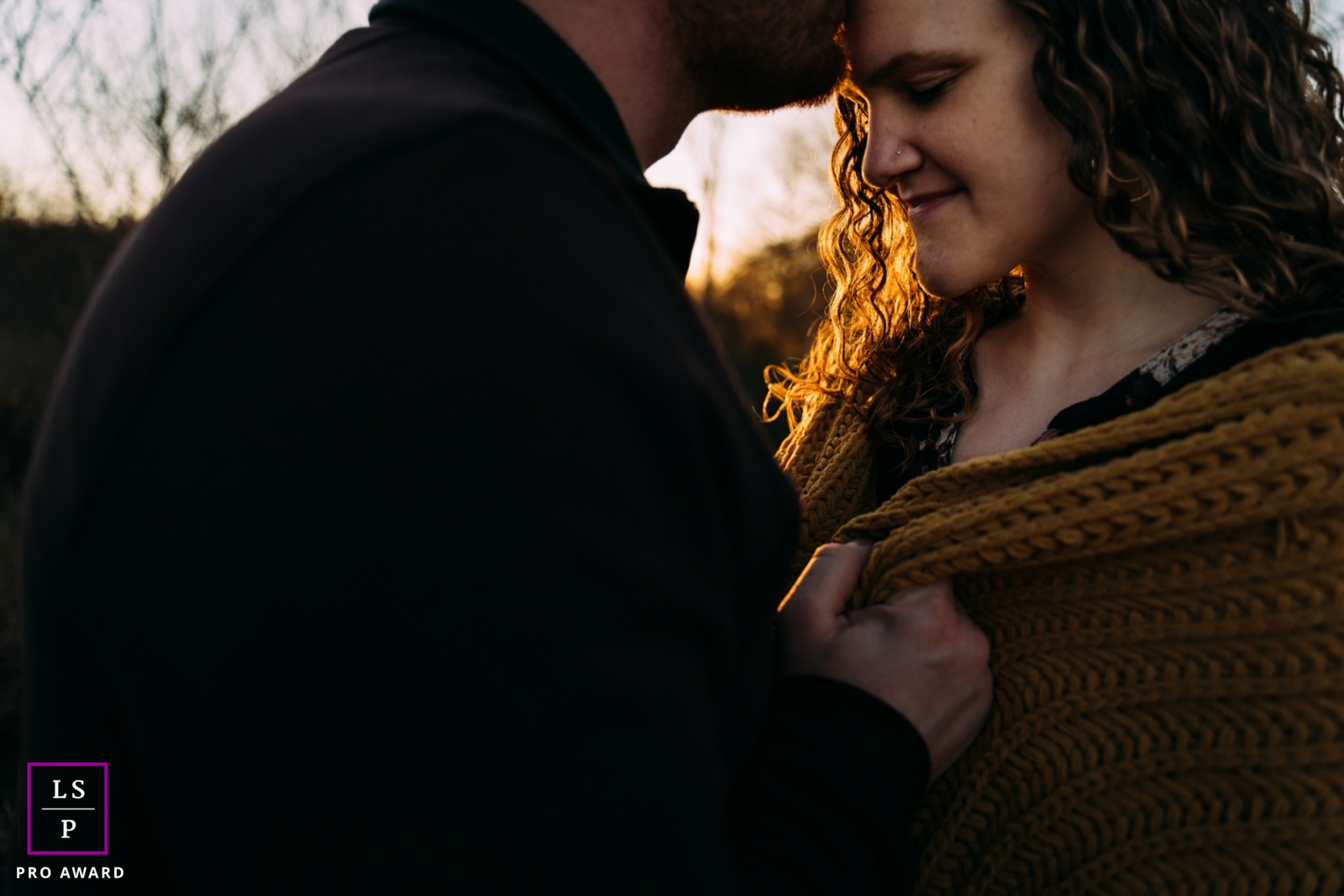 Couple Portraits in South Bend Indiana | Lifestyle Photography Session: Forehead kisses on a cool day. 