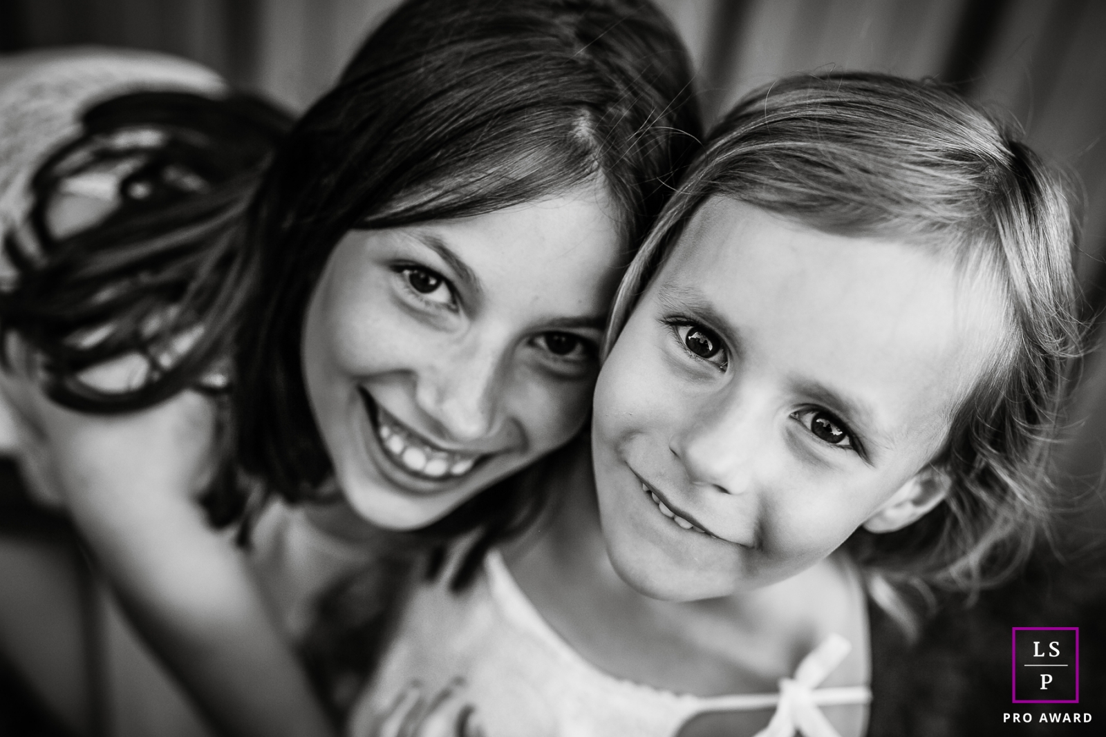 Family Photography for Bourgogne-Franche-Comte France - Lifestyle Portrait contains: sister, black and white, close-up, overhead