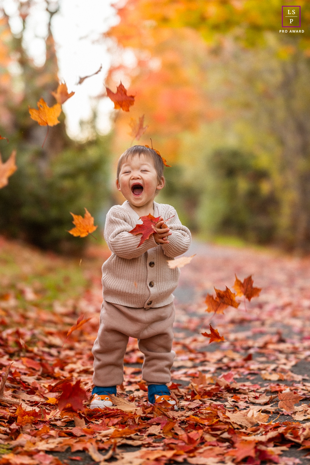 Ce portrait de style de vie vibrant capture la pure joie d'un tout-petit curieux alors qu'il découvre de manière ludique la beauté de l'automne à Redmond, Washington.