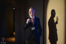 Cino Cinughi de Pazzi, President of Consorzio Chianti Colli Senesi, during a wine tasting in Siena, Tuscany. Capturing his expertise and passion for wine, this image showcases the rich culture of Tuscan viticulture.