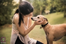 Lifestyle Teen Portrait Session in Lisbon Portugal | Photo contains: park, dog, color, woman