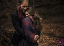 Intimate couple in the forest during a lifestyle photo shoot | Drome, Auvergne-Rhone-Alpes